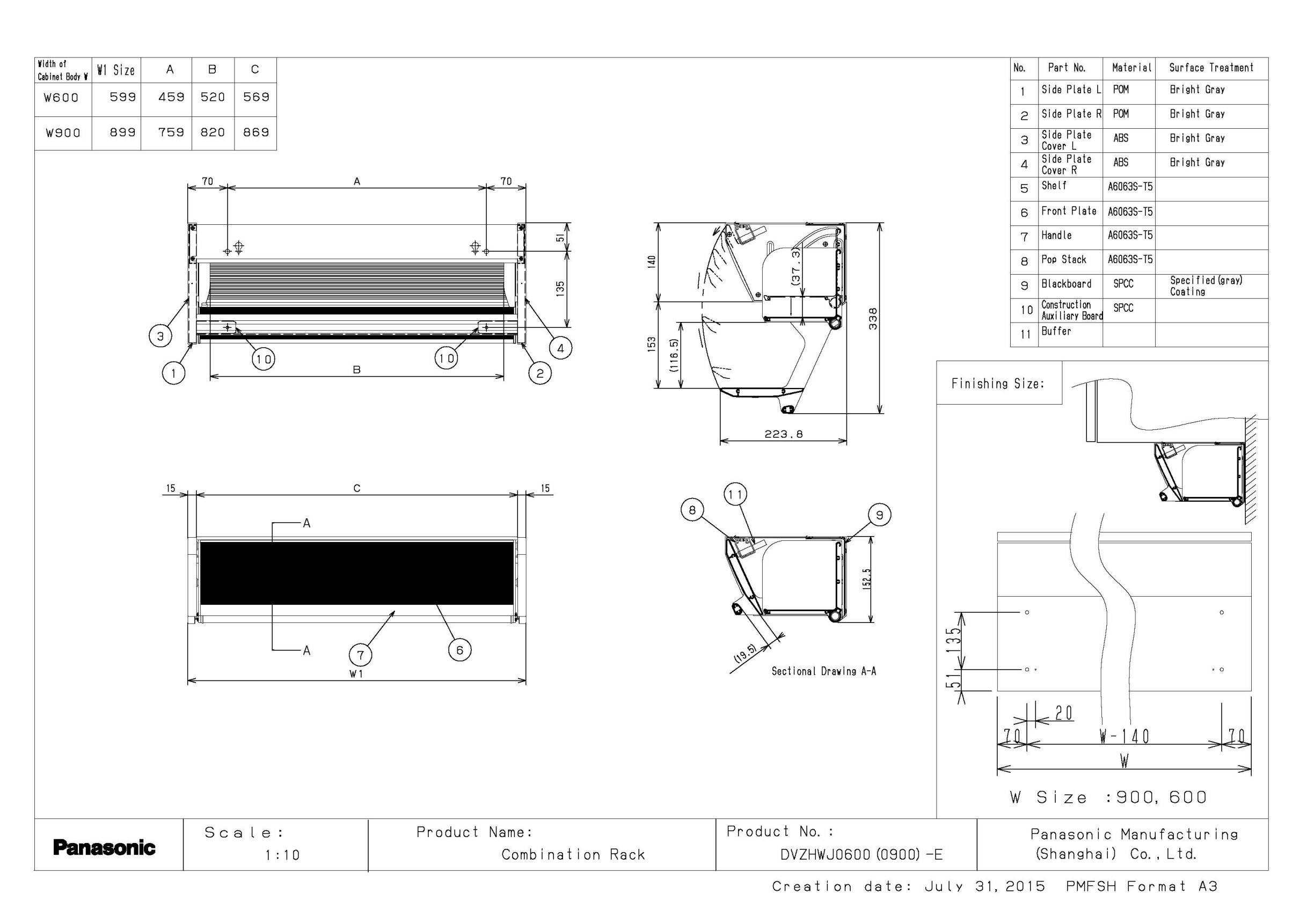 Panasonic Cell Module Rack Panasonic - ชั้นวางอเนกประสงค์ (Combination rack) อลูมิเนียม 90 cm. แบบ ...