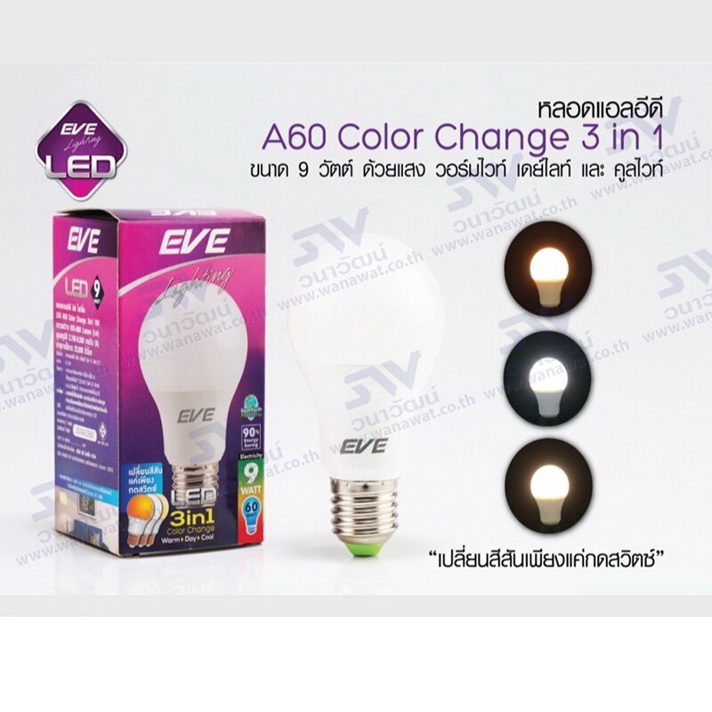 Eve Lighting หลอด LED E27 รุ่น A70 A80 A90 A95 Day light 15 วัตต์ ...