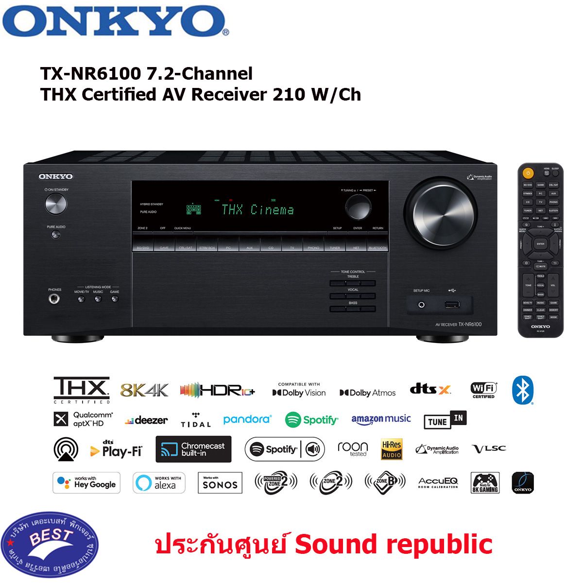 Onkyo Certified AV Receiver TX-NR6100 7.2-Channel THX AV Receiver