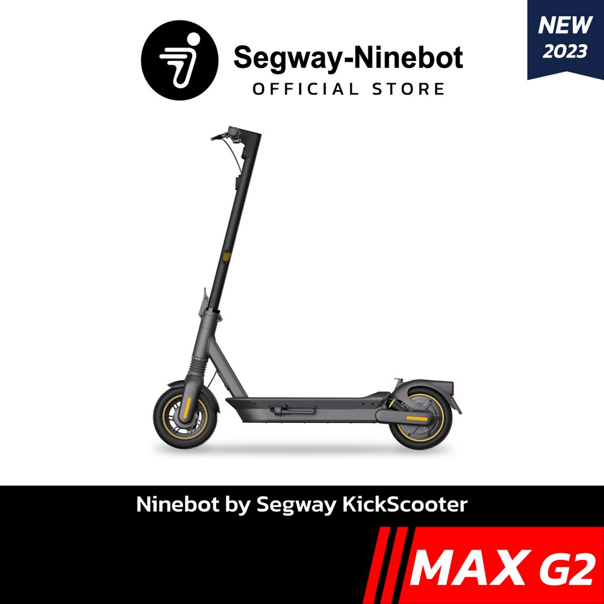 Ninebot MAX G2 2023 สกู๊ตเตอร์ไฟฟ้ารุ่นใหม่ล่าสุด วิ่งได้สูงสุดถึง 70  กม./ชาร์จ เครื่องศูนย์ MONOWHEEL Black