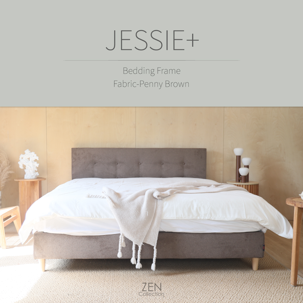 Zen Collection Jessie Plus Bedding Frame 36 ฟุต Penny Brown บริษัท อินเตอร์ วูด มาร์เก็ตติ้ง 