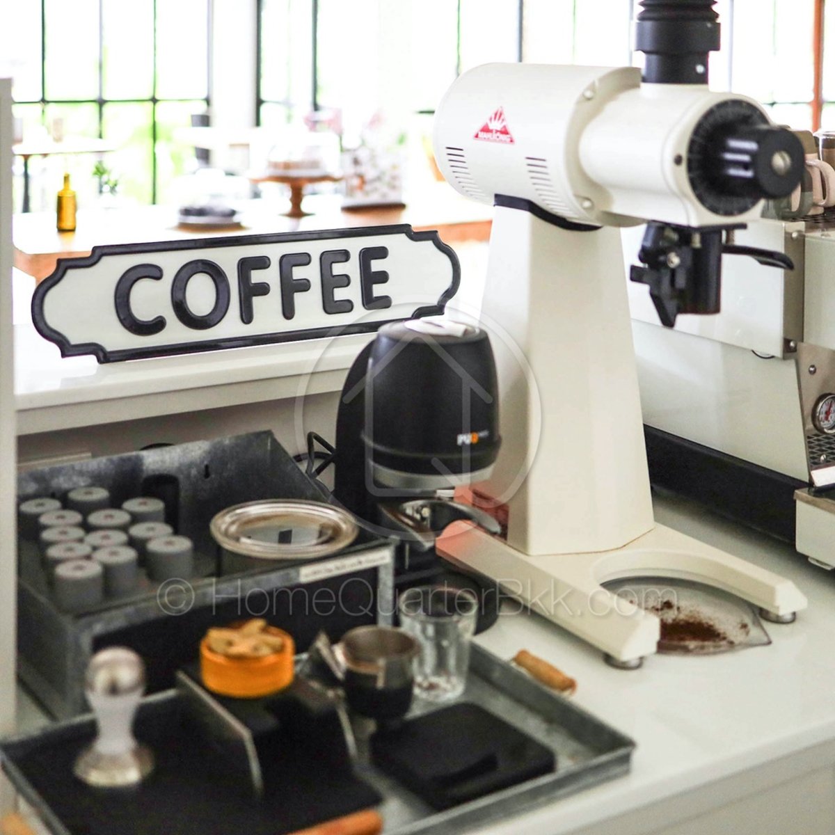 Homequarterbkk Coffee Plate Sign ป้ายแขวนตกแต่งผนัง ขนาด 13 x 54 x 0.3 cm.