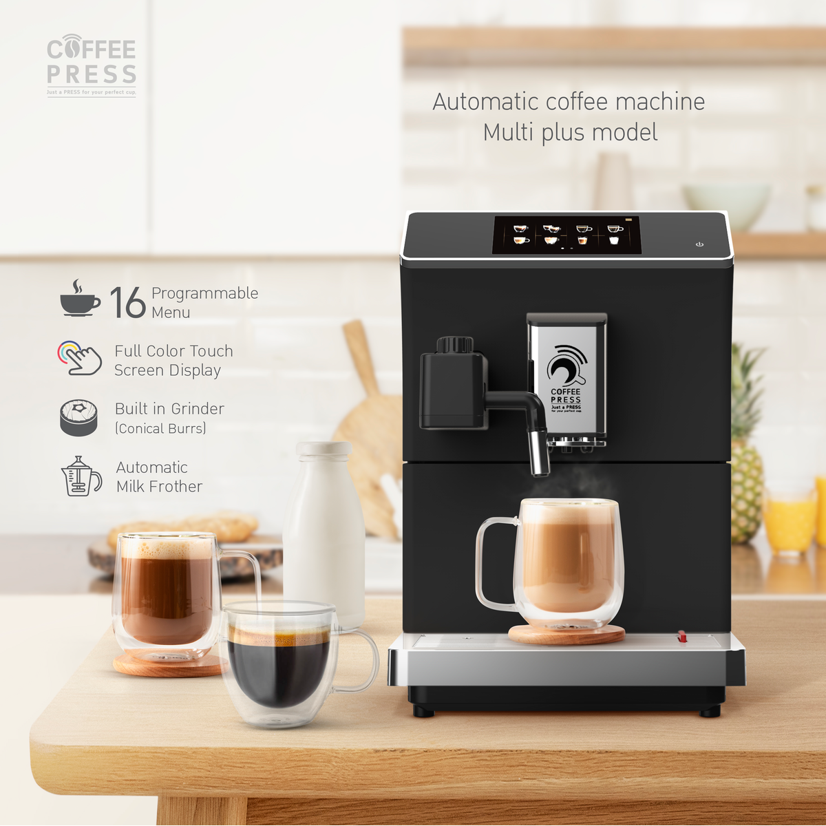 Black built online in coffee machine