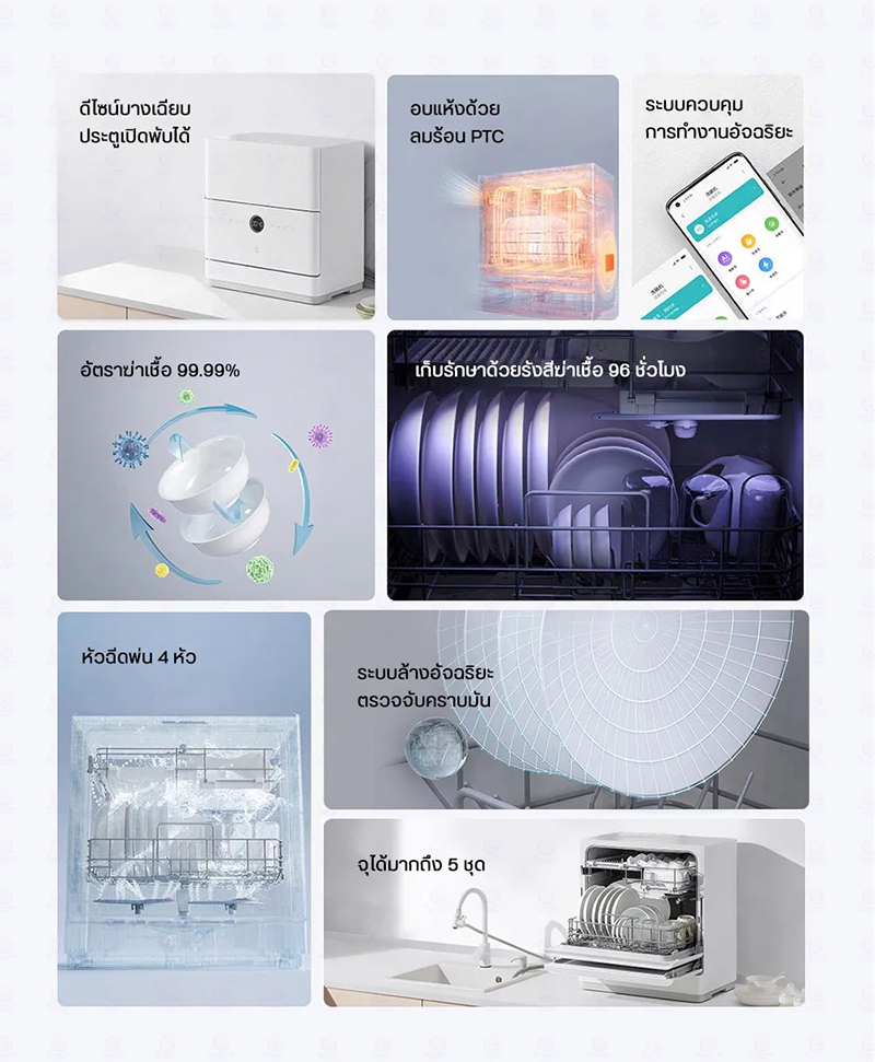 Xiaomi Smart Desktop Dishwasher 5 Sets S1 เครื่องล้างจานอัจฉริยะ กำจัด