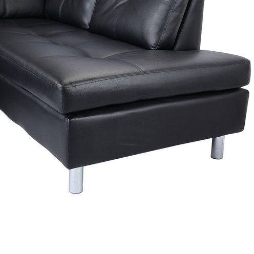 Winner Furniture โซฟาหนังสังเคราะห์ L-Shape ด้านซ้าย รุ่นโอวิร่า ดำ Pvc  Leather