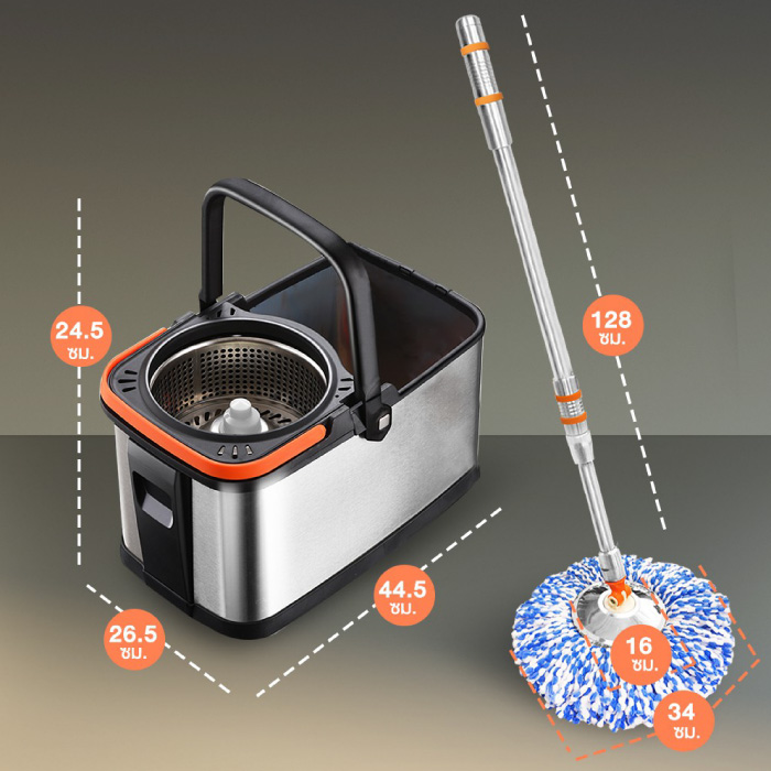 TS Modern ชุดถังปั่นสแตนเลส CLEANING0001 พร้อมไม้ถูพื้น - บริษัท ไทยซัน ...