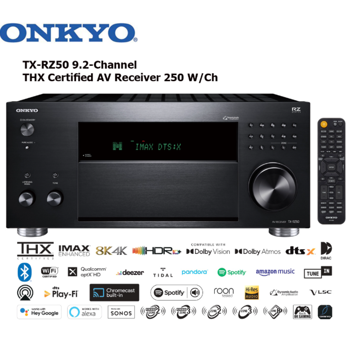 TX-RZ50 9.2-Channel THX Certified AV Receiver ฺBlack 9.2Ch Modern