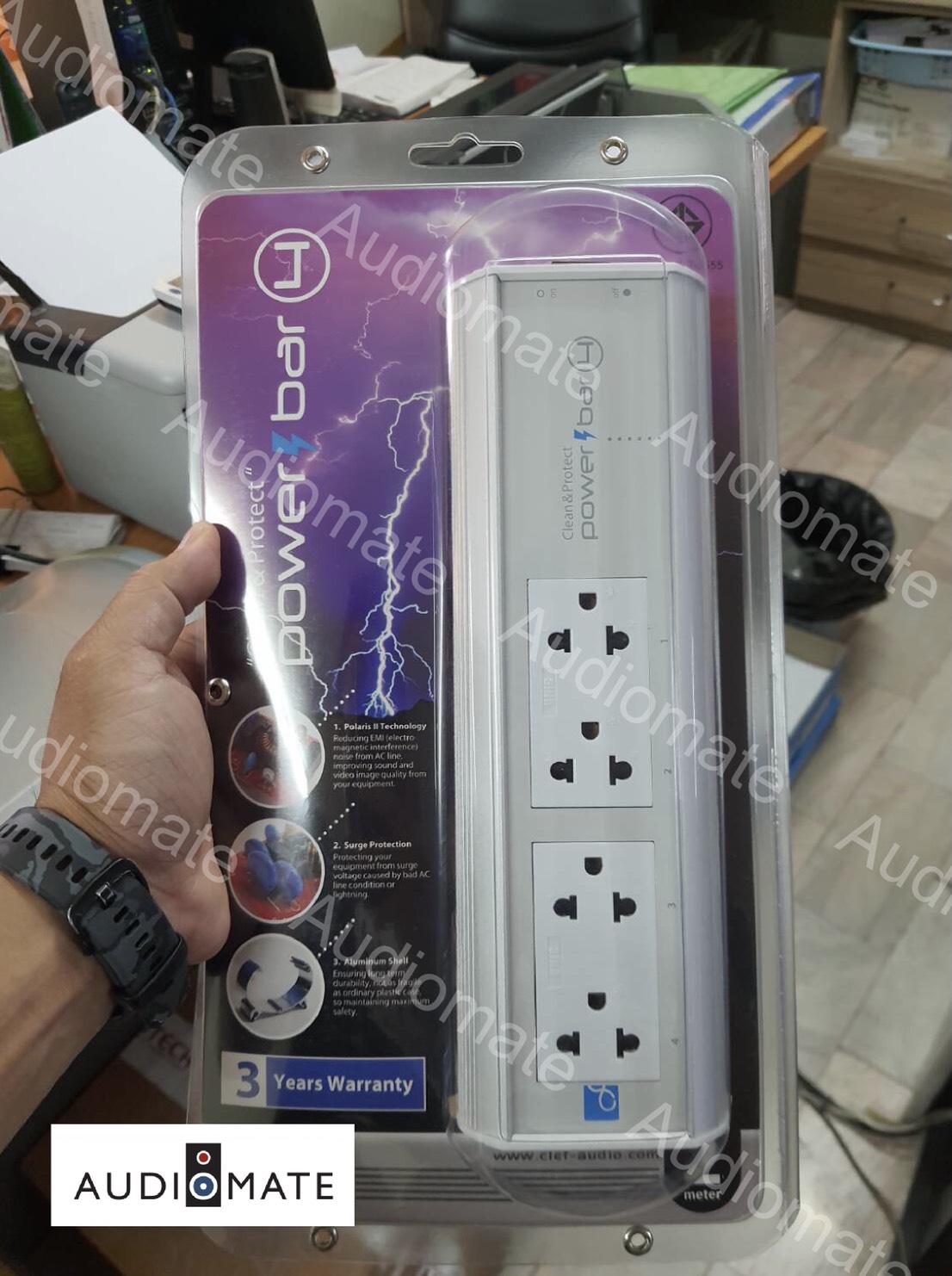 CLEF Powerbar 4 (2021) / ปลั๊กราง กันไฟกระชาก ยี่ห้อ Clef รุ่น Powerbar ...