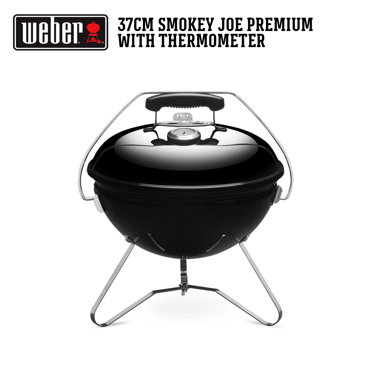 WEBER เตาถ่านบาร์บีคิว Smokey Joe Premium with Thermometer 37ซม. สีดำ