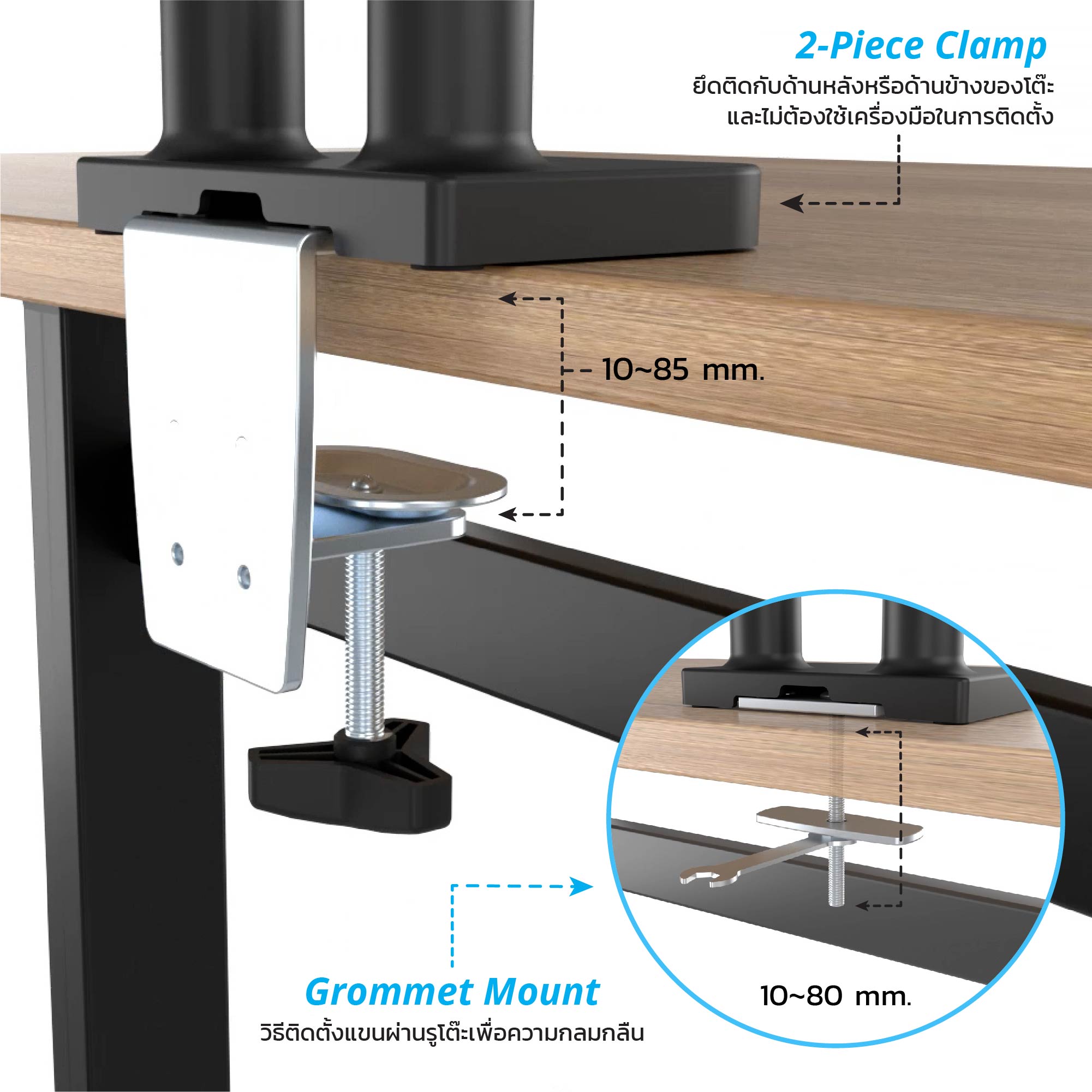 Liv Dual Extra Monitor Arm Iconic Ring - RedDot Winner แขนจับจอ 2 แขน ...