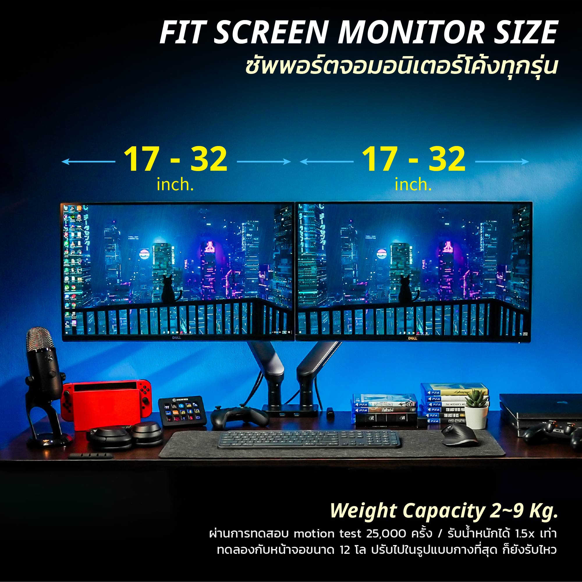 Liv Dual Extra Monitor Arm Iconic Ring RedDot Winner แขนจับจอ 2 แขน ขา ...