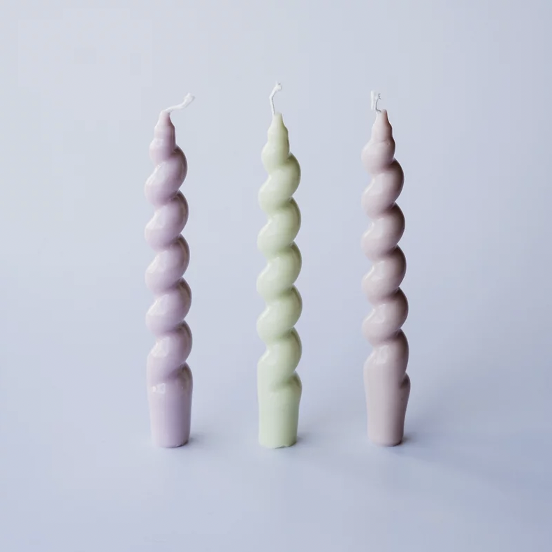 Manomãn เทียนเกลียว TWIRL TAPER CANDLES MULTI COLOR Pastels บริษัท