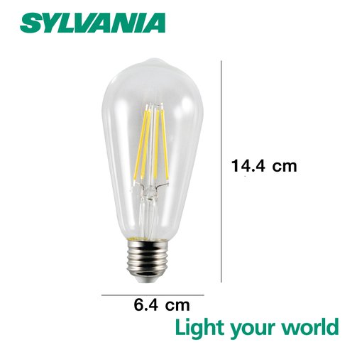 SYLVANIA หลอดไฟวินเทจ Filament ฟิลาเมนต์ ทรงเอดิสัน รุ่น ToLEDo FIRA ST64  4W E27 แสงวอร์มไวท์ #หลอดไฟวินเทจ led 4 - NocNoc