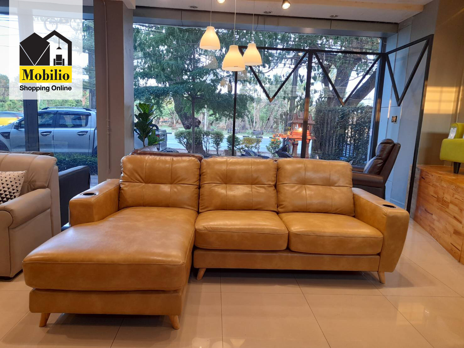 โซฟา L Shape รุ่น BOSTON บอสตัน 253 cm fauxLeather PQ060-07(R) - บริษัท ...