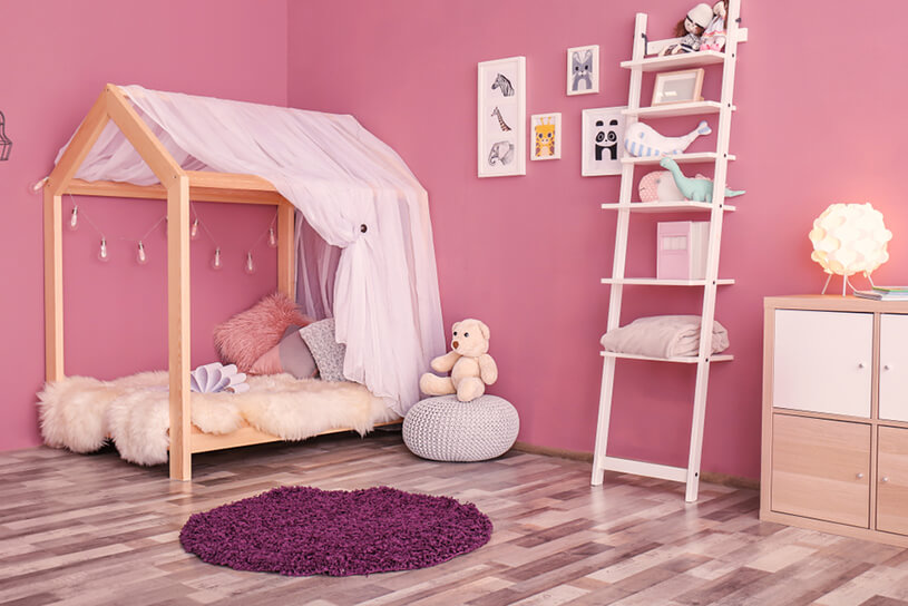 ภาพ: ห้องนอนเด็กสีชมพู