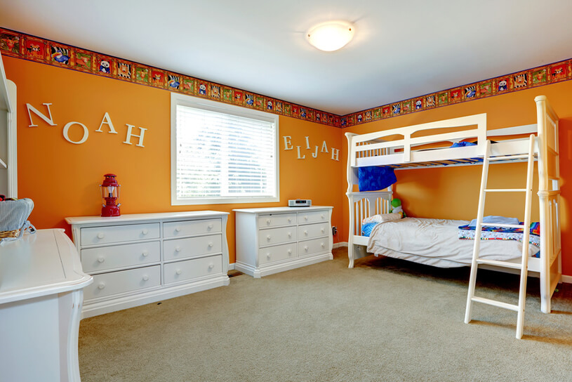 ภาพ: ห้องนอนเด็กสีส้ม