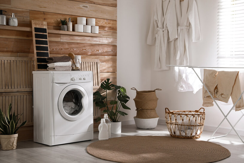 ภาพ: เครื่องซักผ้ากับพื้นที่ซักล้างที่มีเอกลักษณ์