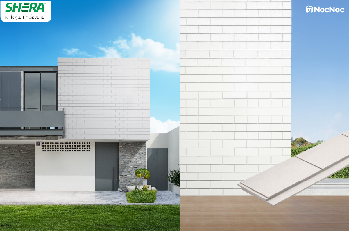 ไม้ฝาตกแต่งผนังแบบบังใบ เฌอร่า รุ่นบริคโค่ โชว์ผนังสไตล์อิฐสุดเท่แบบไม่ต้องก่ออิฐ